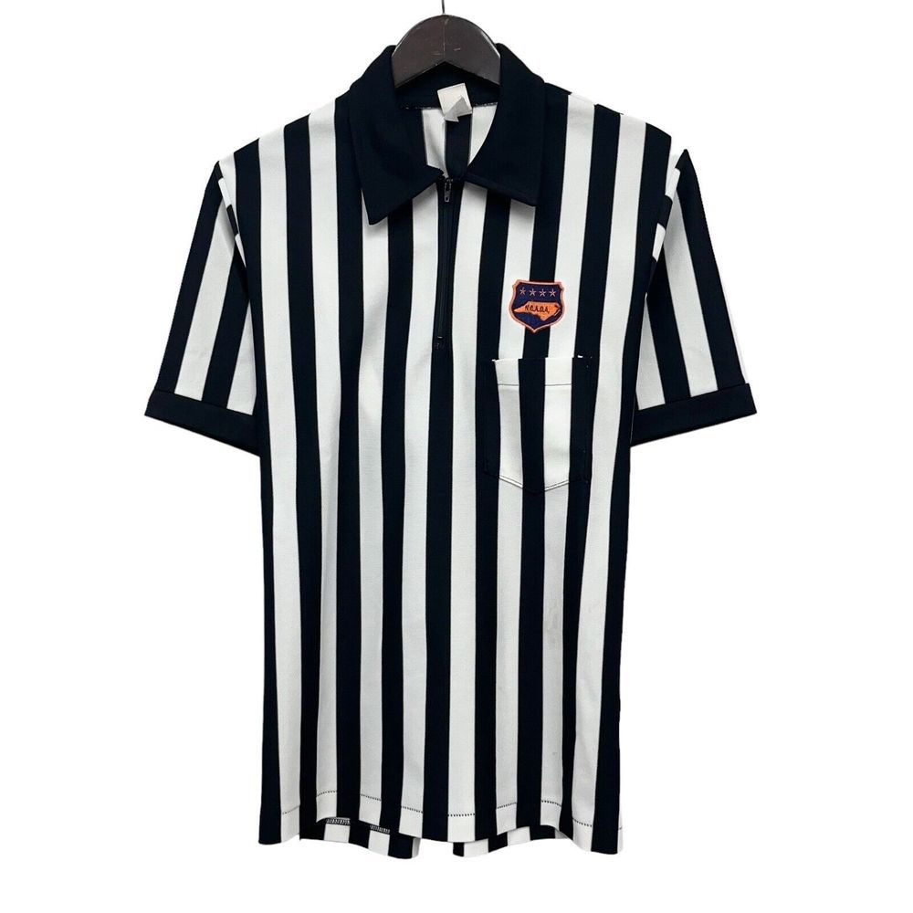 Cliff Keen Vintage 80's 90's Mens Size L Referee 1/4 Zip Polo Striped N.C.A.O.A.